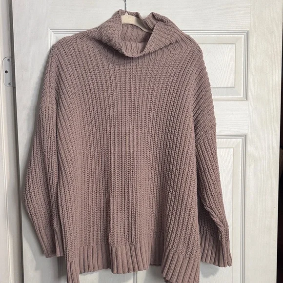 Aerie Women's Cowl Neck Sweater in Soft Mauve - Picture 1 of 3